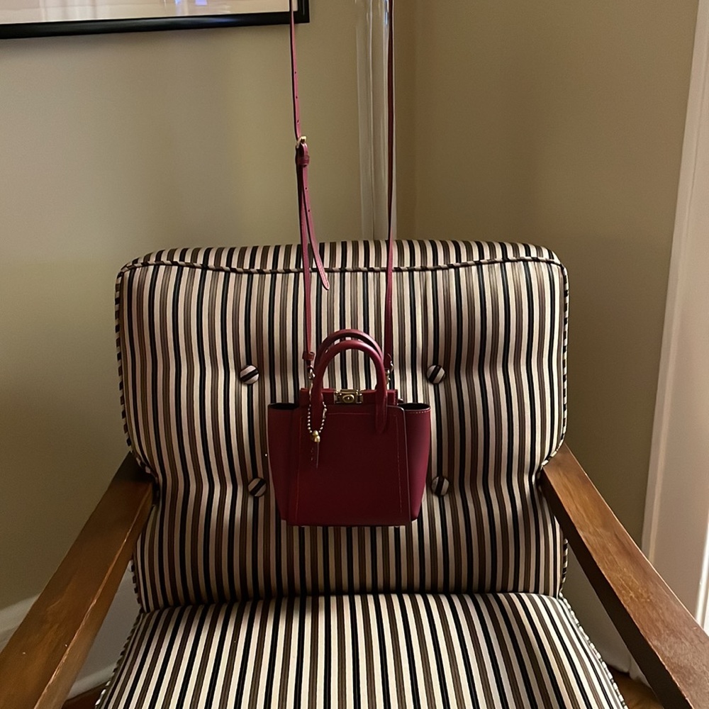 Coach 1941 Troupe mini Tote 16 Red w/ brass Crossbody Mini Bag Handbag 79401 - Picture 4 of 12